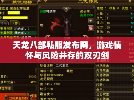 天龙八部私服发布网，游戏情怀与风险并存的双刃剑