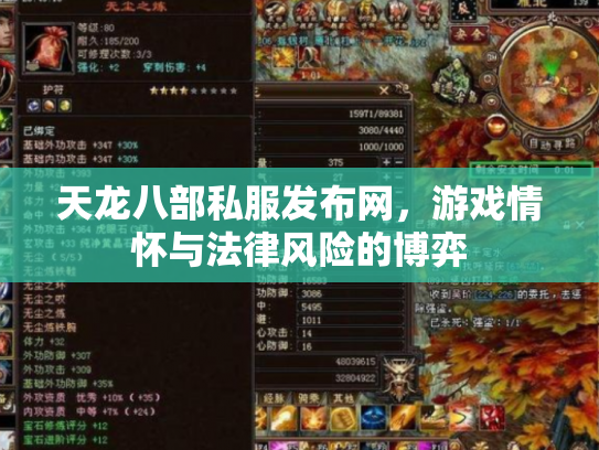 天龙八部私服发布网，游戏情怀与法律风险的博弈