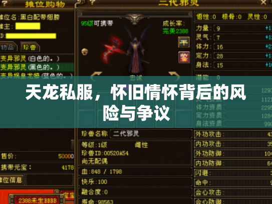 天龙私服，怀旧情怀背后的风险与争议