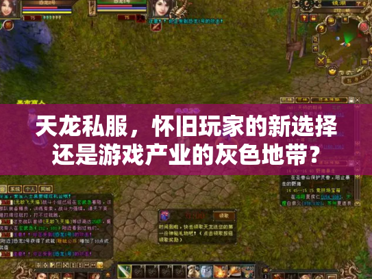 天龙私服，怀旧玩家的新选择还是游戏产业的灰色地带？