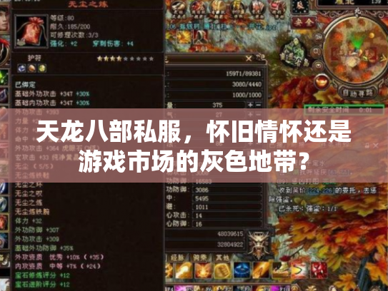 天龙八部私服，怀旧情怀还是游戏市场的灰色地带？