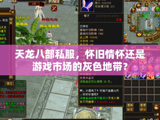 天龙八部私服，怀旧情怀还是游戏市场的灰色地带？