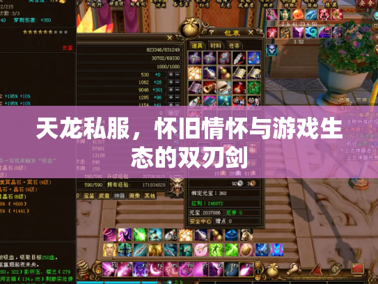 天龙私服，怀旧情怀与游戏生态的双刃剑