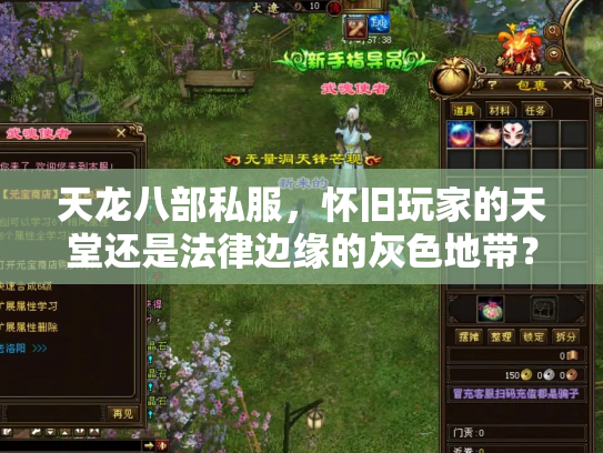 天龙八部私服，怀旧玩家的天堂还是法律边缘的灰色地带？