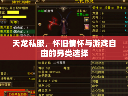 天龙私服，怀旧情怀与游戏自由的另类选择