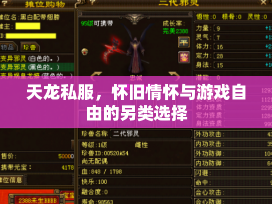 天龙私服，怀旧情怀与游戏自由的另类选择