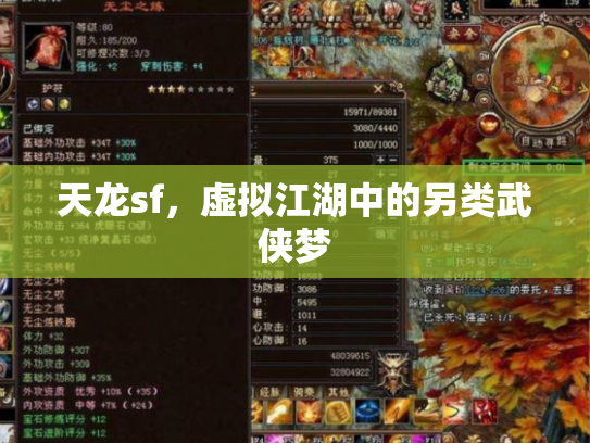 天龙sf，虚拟江湖中的另类武侠梦