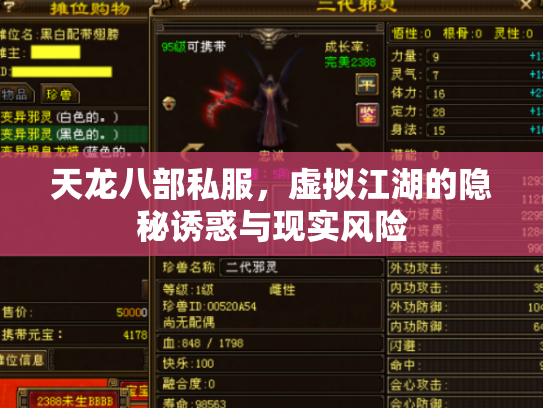 天龙八部私服，虚拟江湖的隐秘诱惑与现实风险