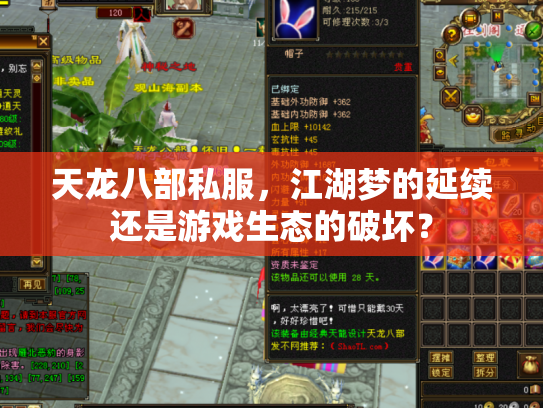 天龙八部私服，江湖梦的延续还是游戏生态的破坏？