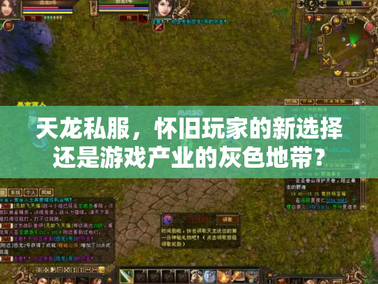 天龙私服，怀旧玩家的新选择还是游戏产业的灰色地带？
