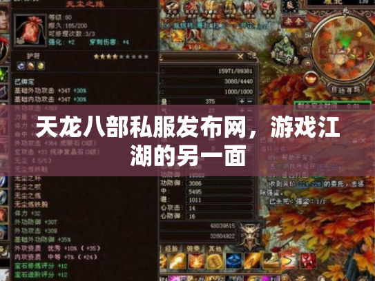 天龙八部私服发布网，游戏江湖的另一面