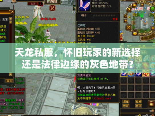 天龙私服，怀旧玩家的新选择还是法律边缘的灰色地带？