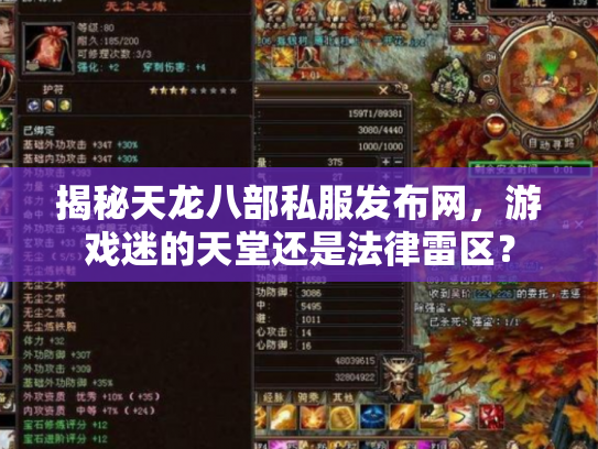 揭秘天龙八部私服发布网，游戏迷的天堂还是法律雷区？