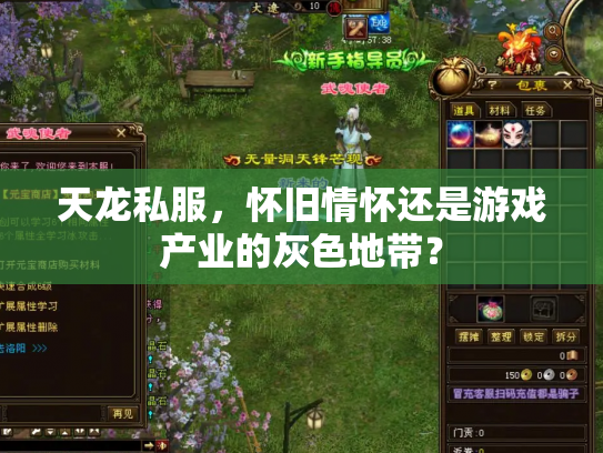 天龙私服，怀旧情怀还是游戏产业的灰色地带？
