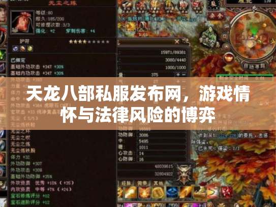 天龙八部私服发布网，游戏情怀与法律风险的博弈