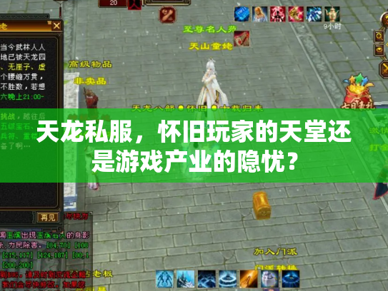 天龙私服，怀旧玩家的天堂还是游戏产业的隐忧？
