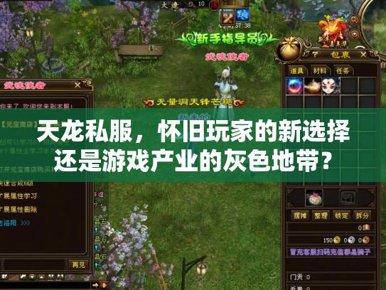 天龙私服，怀旧玩家的新选择还是游戏产业的灰色地带？
