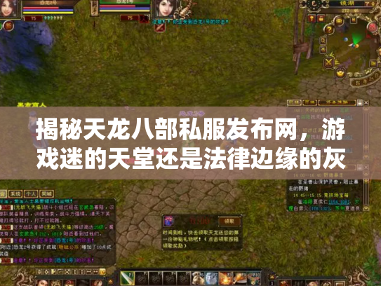 揭秘天龙八部私服发布网，游戏迷的天堂还是法律边缘的灰色地带？