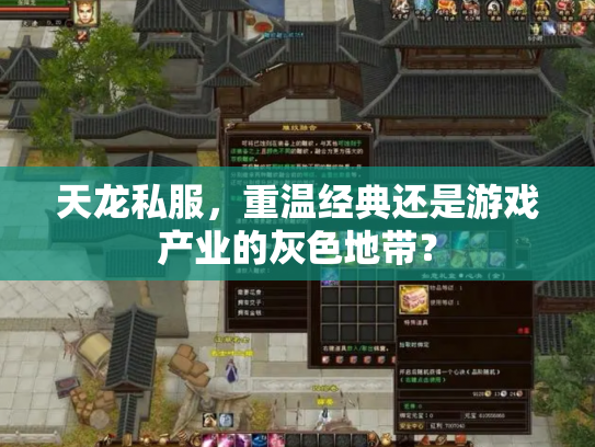 天龙私服，重温经典还是游戏产业的灰色地带？