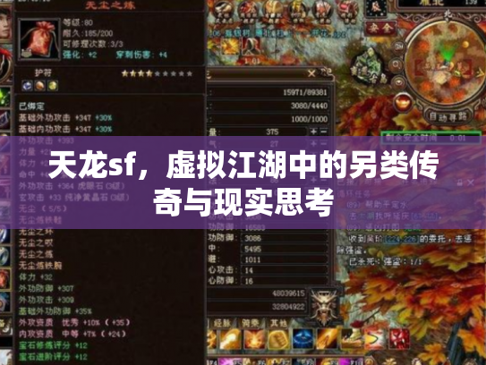 天龙sf，虚拟江湖中的另类传奇与现实思考