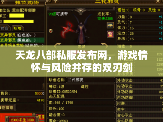 天龙八部私服发布网，游戏情怀与风险并存的双刃剑