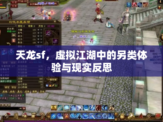 天龙sf，虚拟江湖中的另类体验与现实反思