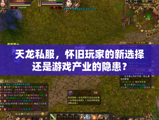 天龙私服，怀旧玩家的新选择还是游戏产业的隐患？