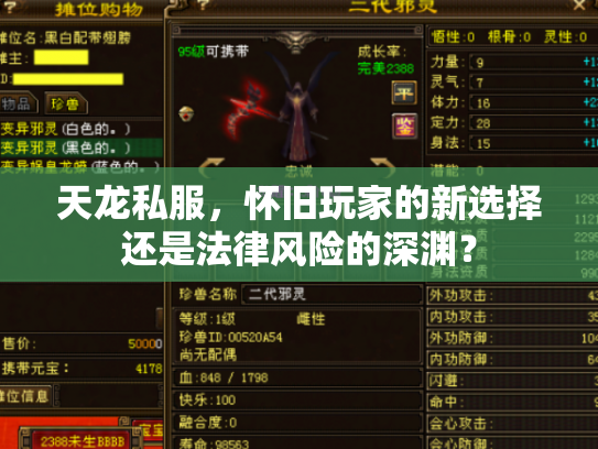 天龙私服，怀旧玩家的新选择还是法律风险的深渊？