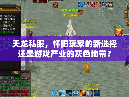 天龙私服，怀旧玩家的新选择还是游戏产业的灰色地带？
