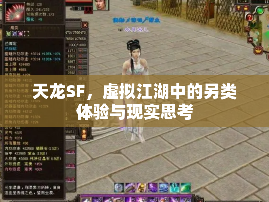 天龙SF，虚拟江湖中的另类体验与现实思考