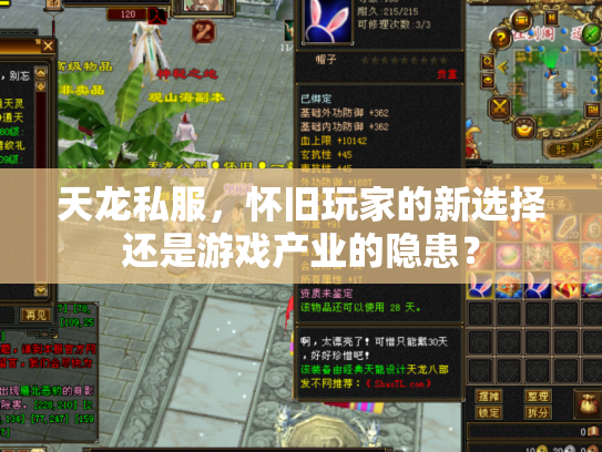天龙私服，怀旧玩家的新选择还是游戏产业的隐患？