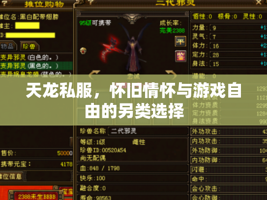 天龙私服，怀旧情怀与游戏自由的另类选择