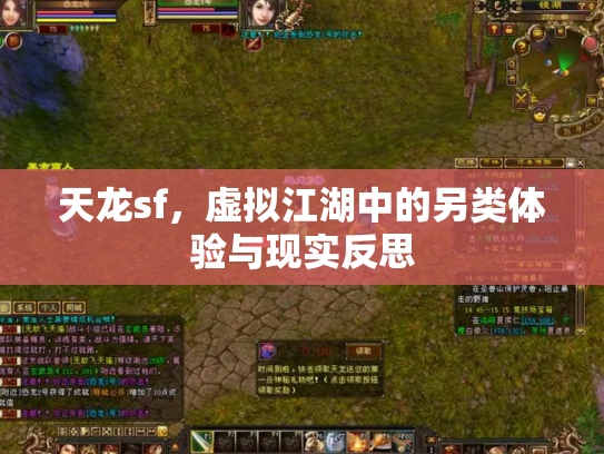 天龙sf，虚拟江湖中的另类体验与现实反思