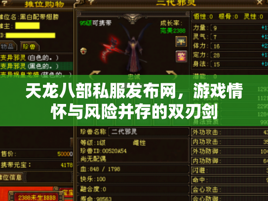 天龙八部私服发布网，游戏情怀与风险并存的双刃剑