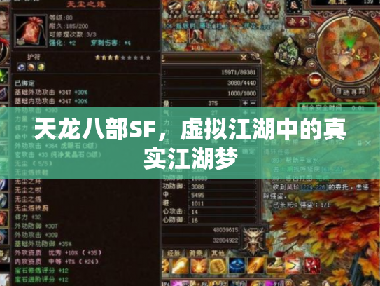 天龙八部SF，虚拟江湖中的真实江湖梦