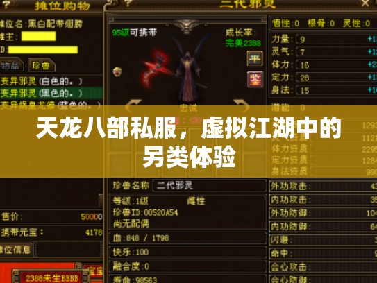 天龙八部私服，虚拟江湖中的另类体验