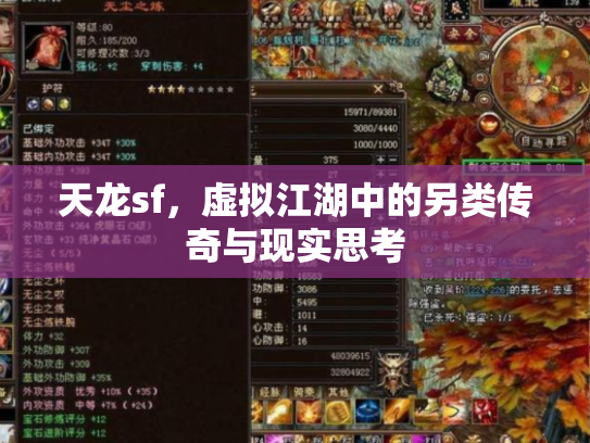 天龙sf，虚拟江湖中的另类传奇与现实思考