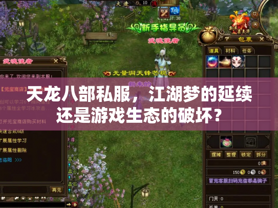天龙八部私服，江湖梦的延续还是游戏生态的破坏？
