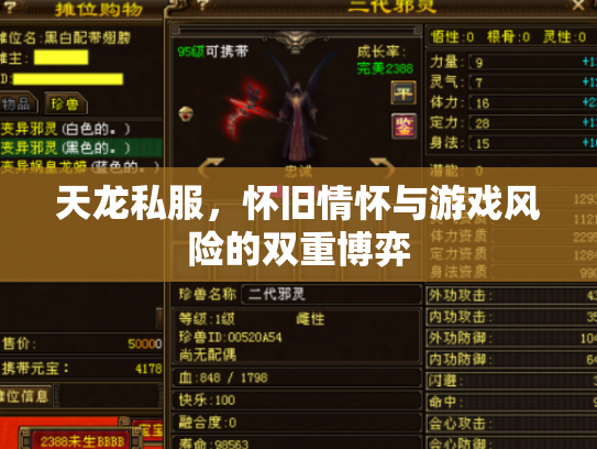 天龙私服，怀旧情怀与游戏风险的双重博弈