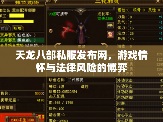 天龙八部私服发布网，游戏情怀与法律风险的博弈