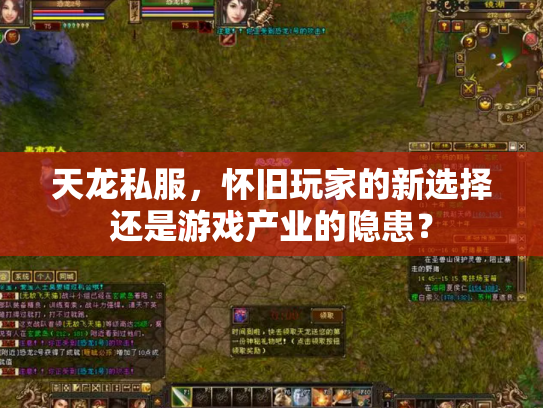 天龙私服，怀旧玩家的新选择还是游戏产业的隐患？