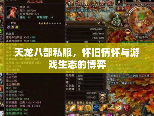天龙八部私服，怀旧情怀与游戏生态的博弈