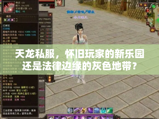 天龙私服，怀旧玩家的新乐园还是法律边缘的灰色地带？