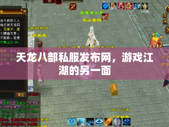 天龙八部私服发布网，游戏江湖的另一面