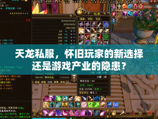 天龙私服，怀旧玩家的新选择还是游戏产业的隐患？