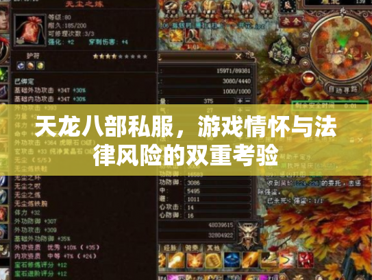 天龙八部私服，游戏情怀与法律风险的双重考验