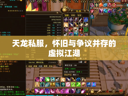 天龙私服，怀旧与争议并存的虚拟江湖