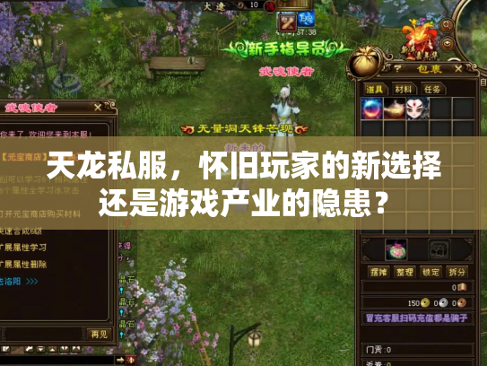 天龙私服，怀旧玩家的新选择还是游戏产业的隐患？