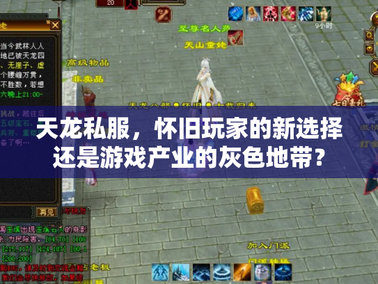 天龙私服，怀旧玩家的新选择还是游戏产业的灰色地带？