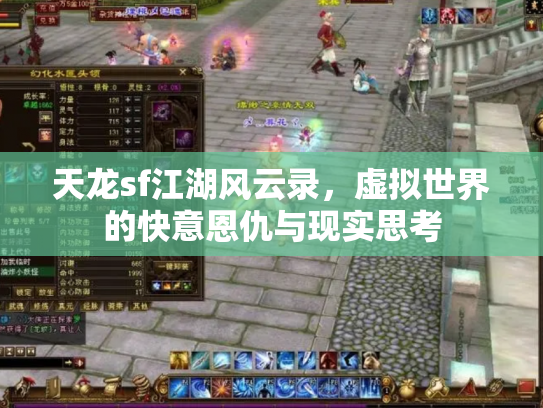 天龙sf江湖风云录，虚拟世界的快意恩仇与现实思考